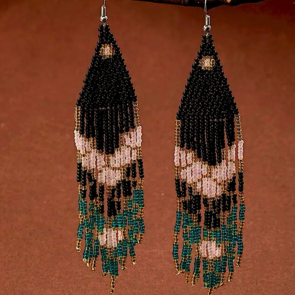 Beaded hanging earrings